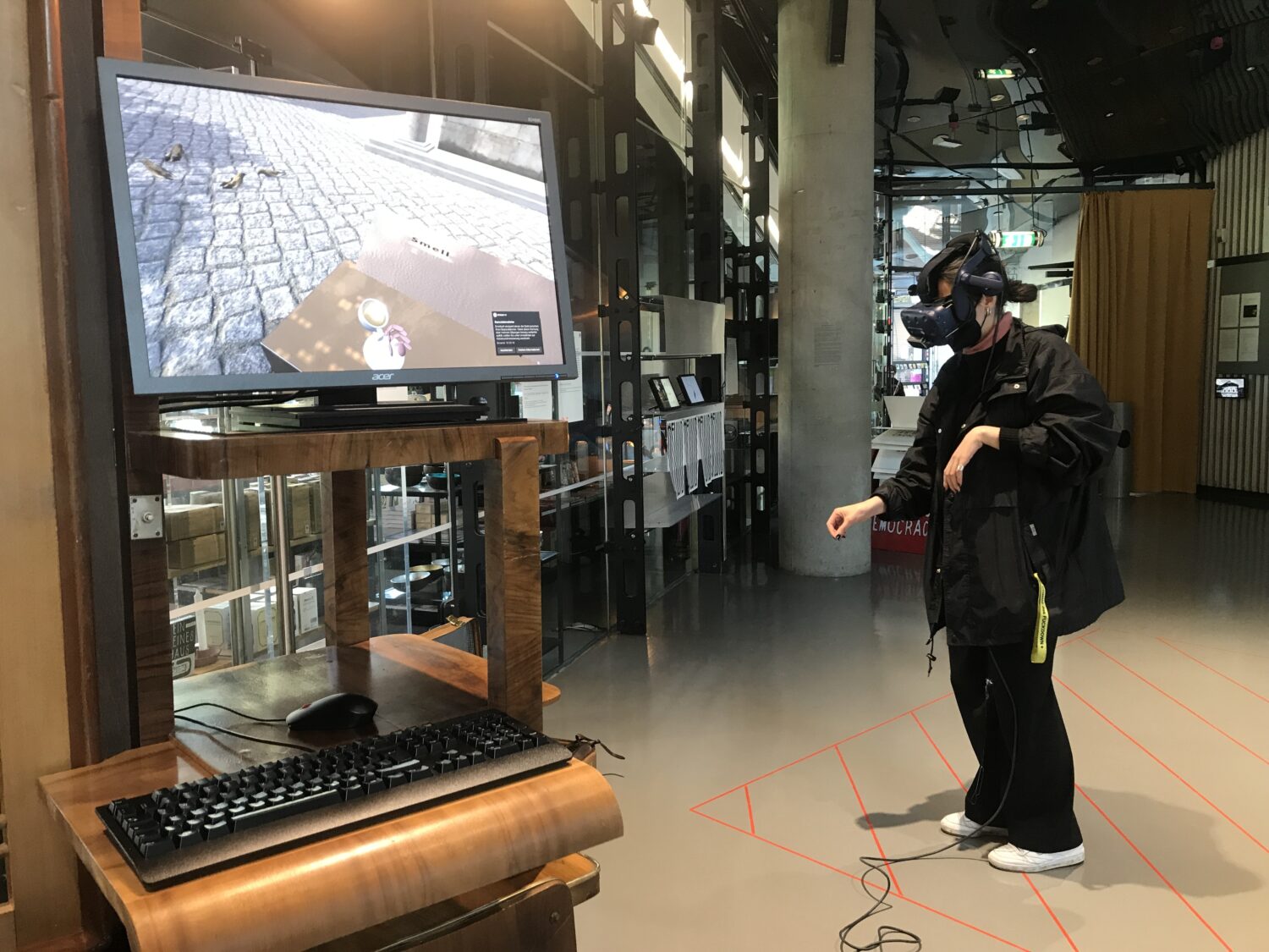 JOANNEUM RESEARCH, VR-SenseCity, Ausstellungsansicht, Foto: Kunsthaus Graz/ M. Grabner