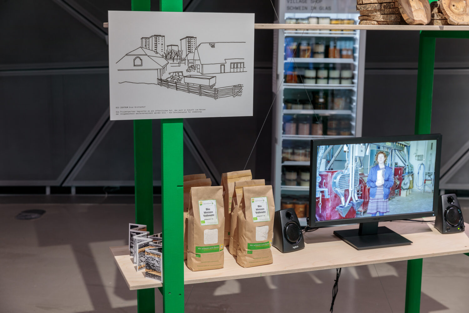 BIO ZENTRUM Grottenhof, präsentiert im International Village Shop von MyVillages, Ausstellungsansicht, Foto: Kunsthaus Graz/N. Lackner